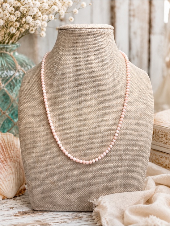 Jewelry - Angel Skin Coral Natural 3/4mm Sterling plated toggle Clasp 20’